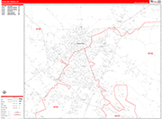 Bowling Green  Wall Map Red Line Style